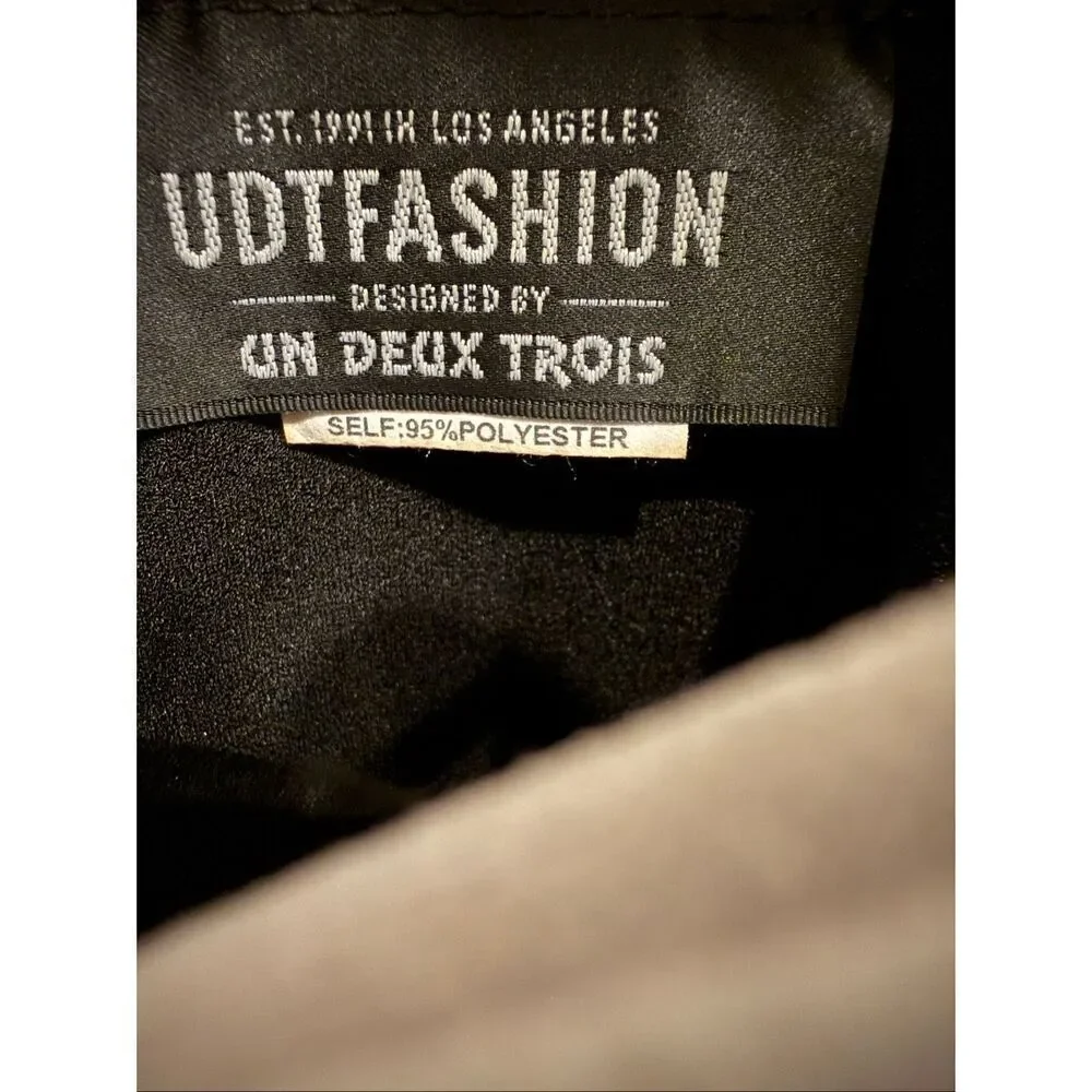 Udt Fashion Youth Girls Un Deux Trois Crepe Bow Fitted Dress Black White Size 14